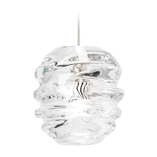 Visual Comfort Modern Collection Audra Mini Pendant in Nickel & Clear by Visual Comfort Modern 700TDADRCS