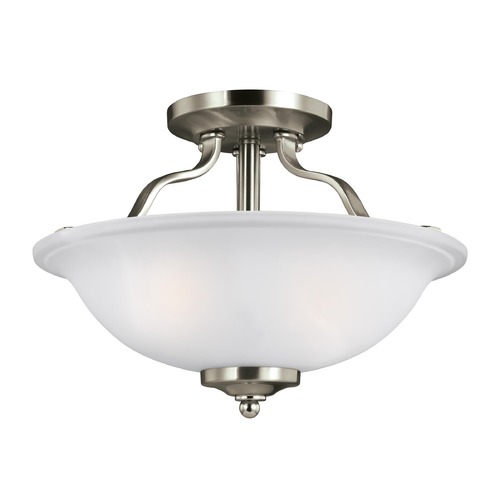 Emmons Brushed Nickel Semi-Flush Mount by Generation Lighting