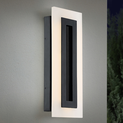 Modern Forms by WAC Lighting Shadow 17-Inch LED Outdoor Wall Light in Black by Modern Forms WS-W46817-BK