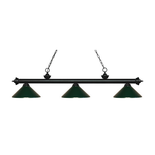 Z-Lite Riviera Matte Black Billiard Light by Z-Lite 200-3MB-MDG