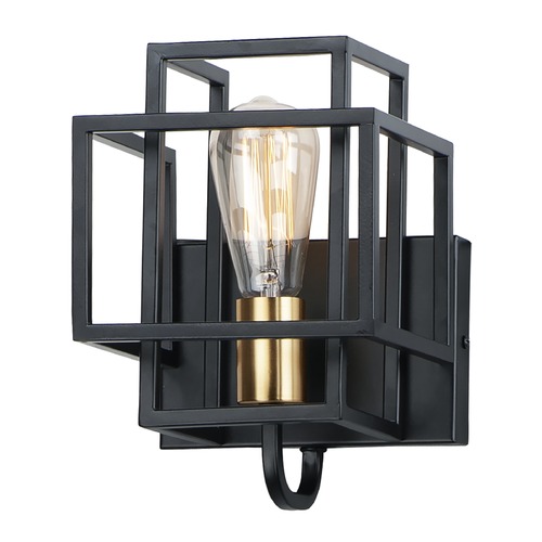 Liner Black & Satin Brass Sconce by Maxim Lighting
