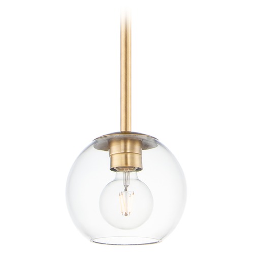 Maxim Lighting Maxim Lighting Branch Natural Aged Brass Mini-Pendant Light with Globe Shade 98410CLNAB