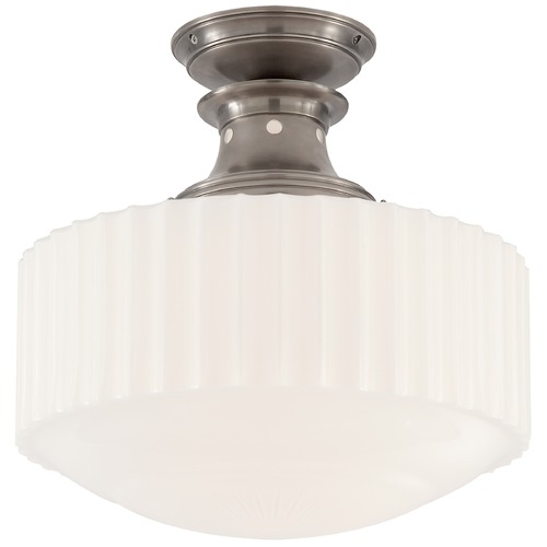 Visual Comfort Signature Collection Thomas OBrien Milton Road Flush Mount in Nickel by Visual Comfort Signature TOB5150ANWG