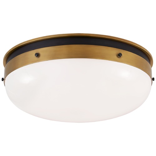 Visual Comfort Signature Collection Thomas OBrien Hicks Flush Mount in Bronze & Brass by Visual Comfort Signature TOB4064BZHABWG