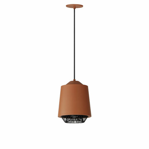 Phoenix 9-Inch LED Pendant in Brick & Black by ET2 Lighting