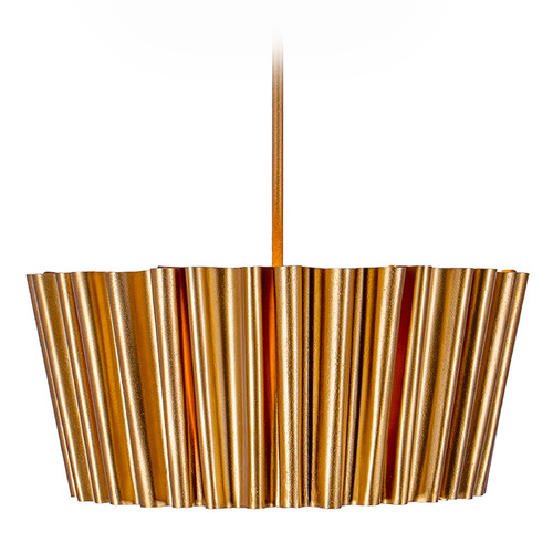 Kalco Lighting Ripple Bright Gold Leaf Pendant Light