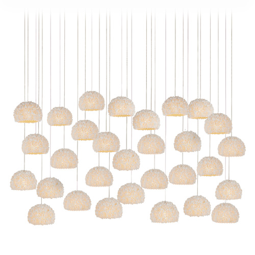Currey and Company Lighting Currey and Company Virtu Silver Multi-Light Pendant with Bowl / Dome Shade 9000-1182