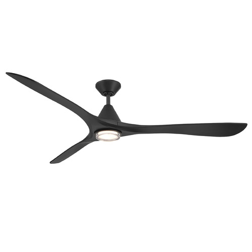 Modern Forms by WAC Lighting Modern Forms Carve Matte Black LED Ceiling Fan with Light FR-D2504-72L-MB