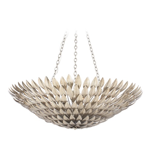 Crystorama Lighting Broche Antique Silver Pendant Light