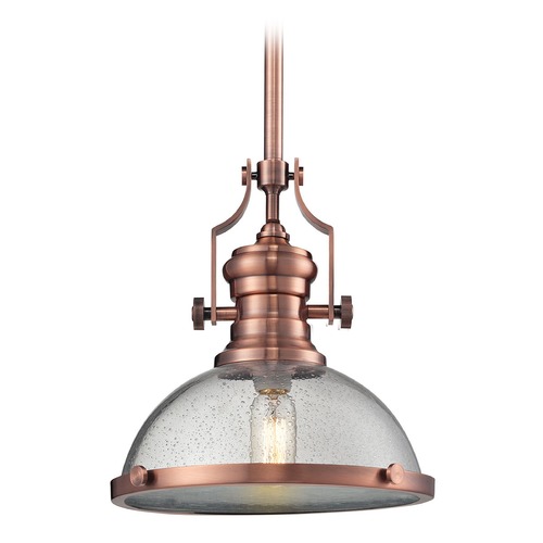 Elk Lighting Elk Lighting Chadwick Copper Pendant Light with Bowl / Dome Shade 67743-1