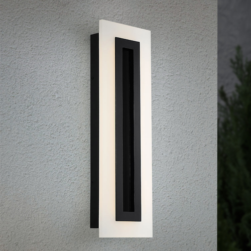 Modern Forms by WAC Lighting Shadow 24-Inch LED Outdoor Wall Light in Black by Modern Forms WS-W46824-BK