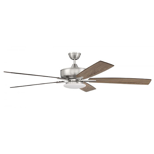 Craftmade Lighting Super Pro 112 60-Inch LED Fan in Brushed Nickel by Craftmade Lighting S112BNK5-60DWGWN