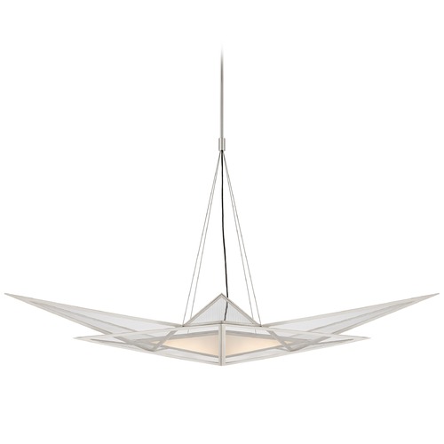 Visual Comfort Signature Collection Kelly Wearstler Ori Linear Chandelier in Nickel by Visual Comfort Signature KW5650PNCLG