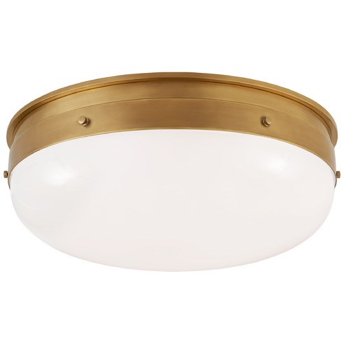 Visual Comfort Signature Collection Thomas OBrien Hicks Medium Flush Mount in Brass by Visual Comfort Signature TOB4064HABWG