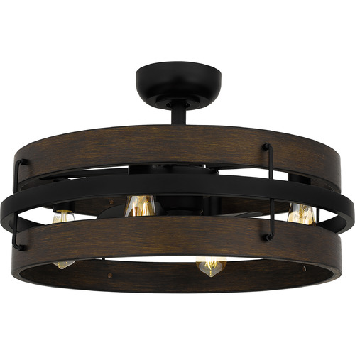 Quoizel Lighting Moyer Ceiling Fan with Light in Matte Black by Quoizel Lighting QFA5615MBK