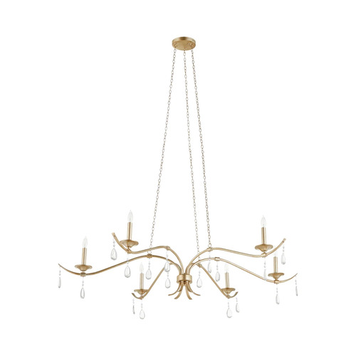 Lorelei 6-Light Chandelier in Aged Silver Leaf by Quorum Lighting