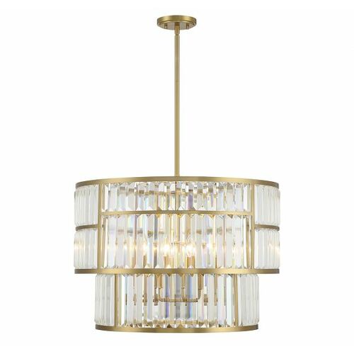 Savoy House Rohe 5-Light Crystal Chandelier in Warm Brass by Savoy House 7-2224-5-322