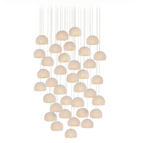 Currey and Company Lighting Currey and Company Virtu Silver Multi-Light Pendant with Bowl / Dome Shade 9000-1183