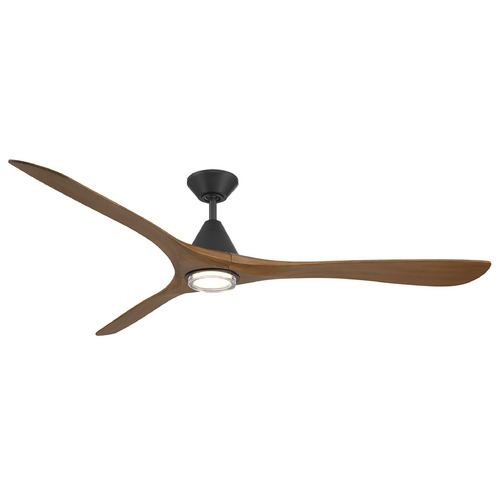 Modern Forms by WAC Lighting Modern Forms Carve Matte Black & Distressed Koa LED Ceiling Fan with Light FR-D2504-72L-MB/DK
