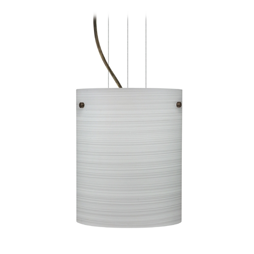 Besa Lighting Modern Pendant Light Grey Glass Bronze by Besa Lighting 1KG-4006KR-BR