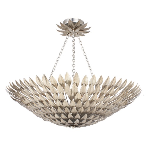 Crystorama Lighting Broche Antique Silver Semi-Flushmount Light