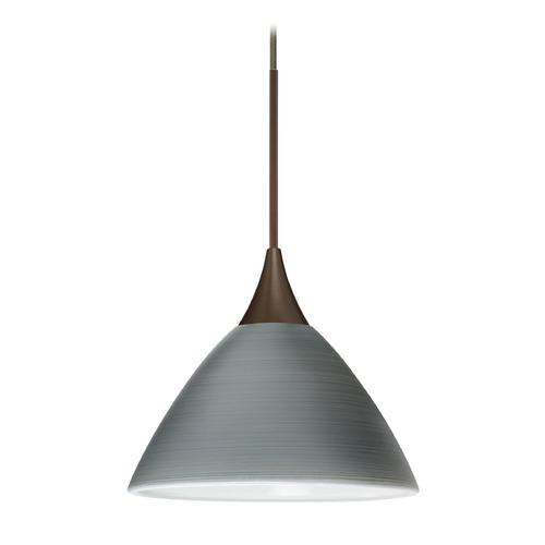 Besa Lighting Domi Bronze LED Mini-Pendant Light with Bell Shade