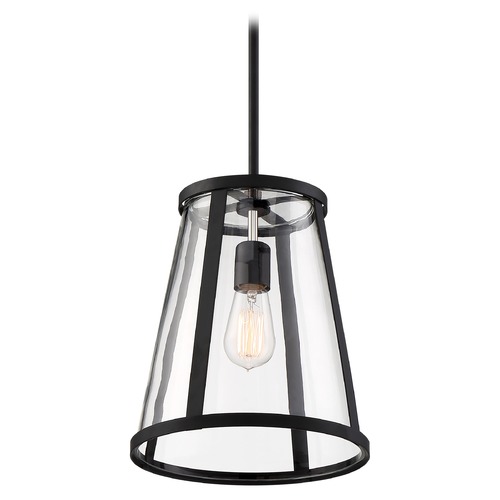Nuvo Lighting Satco Lighting Bruge Matte Black Pendant Light with Conical Shade 60/6699