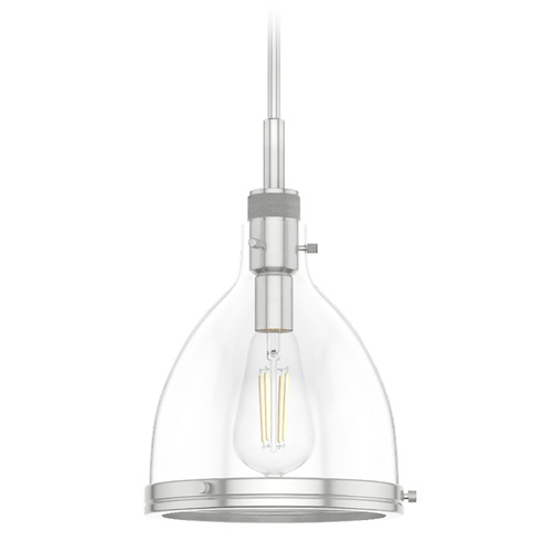 Hunter Fan Company Van Nuys Brushed Nickel Mini-Pendant Light with Bowl / Dome Shade
