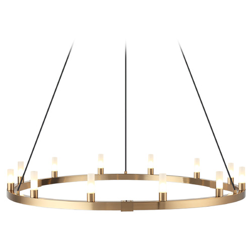 Matteo Lighting Cascadian Aged Gold Brass Chandelier