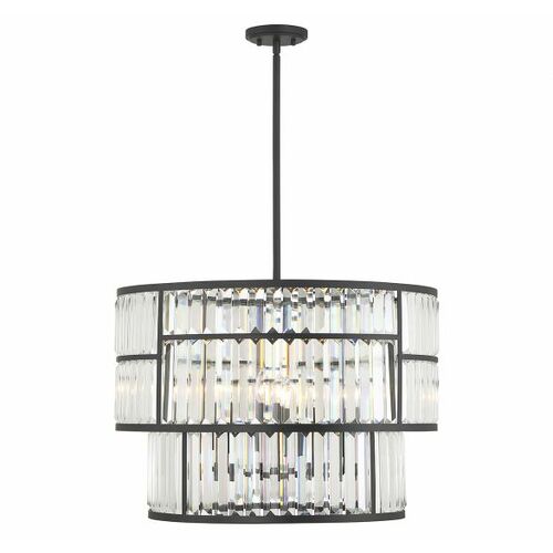 Savoy House Rohe 5-Light Crystal Chandelier in Matte Black by Savoy House 7-2224-5-89