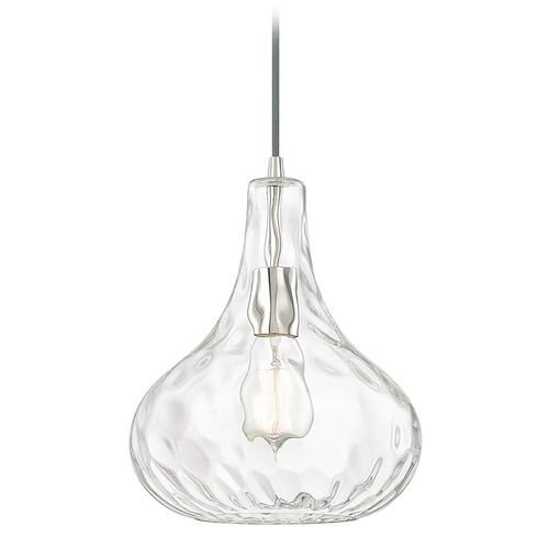 River 9-In Water Glass Pendant in Polished Nickel by Capital Lighting