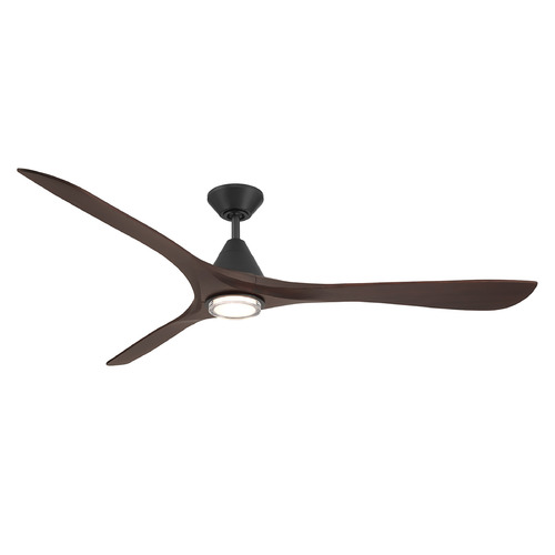Modern Forms Carve Matte Black & Dark Walnut LED Ceiling Fan with Light