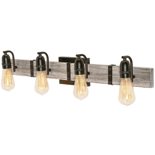 Afx Lighting Noah Distressed Grey & Black Bathroom Light