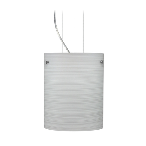 Modern Pendant Light Grey Glass Satin Nickel by Besa Lighting