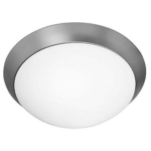 Access Lighting Modern Flushmount Light with White Glass in Brushed Steel Finish 20625-BS/OPL
