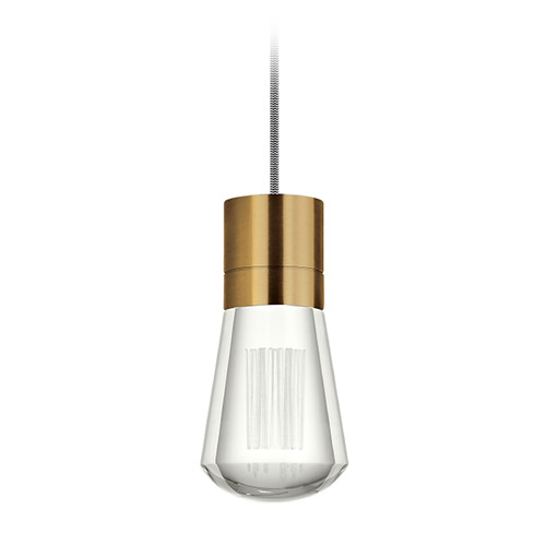 Visual Comfort Modern Collection Alva Warm Dimming LED Pendant in Natural Brass & Black by Visual Comfort Modern 700TDALVPMCBR-LEDWD