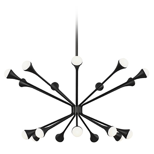 Lody 18-Light LED Chandelier in Matte Black by Visual Comfort Modern