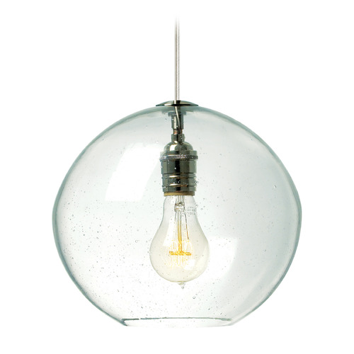 Visual Comfort Modern Collection Isla LED Pendant in Satin Nickel & Clear by Visual Comfort Modern 700TDISLACS-LED927