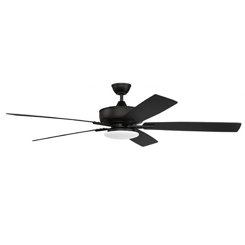 Craftmade Lighting Super Pro 112 60-Inch LED Fan in Flat Black by Craftmade Lighting S112FB5-60FBGW