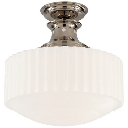 Thomas OBrien Milton Road Flush Mount in Nickel by Visual Comfort Signature