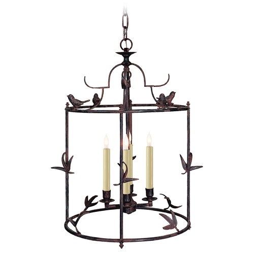 E.F. Chapman Diego Perching Bird Lantern in Rust by Visual Comfort Signature
