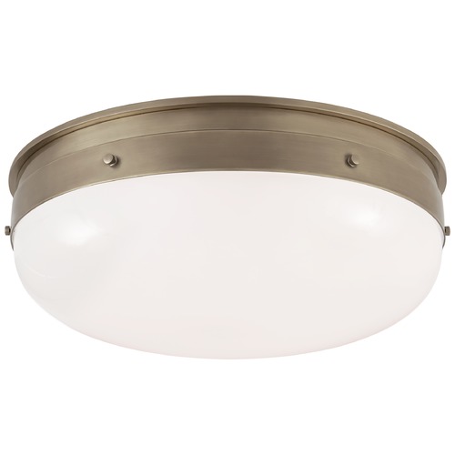 Visual Comfort Signature Collection Thomas OBrien Hicks Medium Flush Mount in Nickel by Visual Comfort Signature TOB4064ANWG