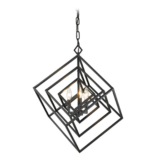 Z-Lite Euclid Matte Black Pendant by Z-Lite 457-3MB