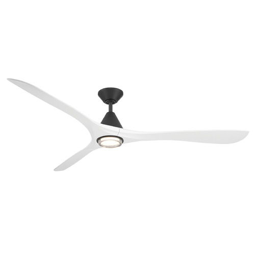 Modern Forms Carve Matte Black & Matte White LED Ceiling Fan with Light