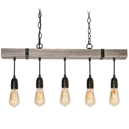 Afx Lighting Noah Distressed Grey & Black Island Light