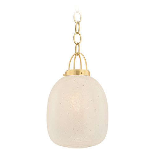 Hudson Valley Lighting Enosburg Aged Brass LED Pendant Light with Oblong Shade