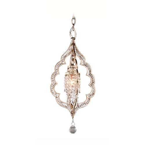 Corbett Lighting Bijoux Silver Leaf & Antique Mist Mini Pendant by Corbett Lighting 161-41-WSL