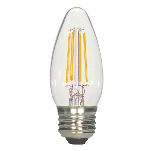 Satco Lighting LED C11 Bulb Medium Base 360 Degree Beam Spread 2700K 120V - 25-Watt Equivalent Dimmable S9567