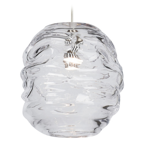 Visual Comfort Modern Collection Audra LED Mini Pendant in Nickel & Clear by Visual Comfort Modern 700TDADRCS-LEDS930