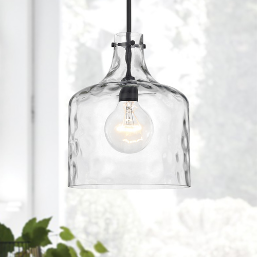 HomePlace by Capital Lighting Crawford 11.75-Inch Water Glass Pendant in Matte Black by HomePlace by Capital Lighting 325717MB